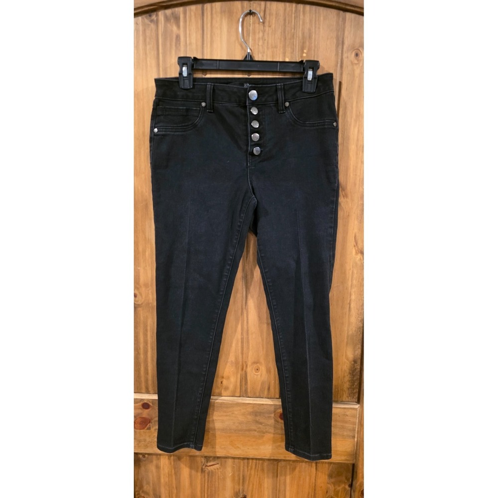 1822 Jeans Womens 8 Black Skinny Ankle Button‎ Fly Denim Casual Stretch
